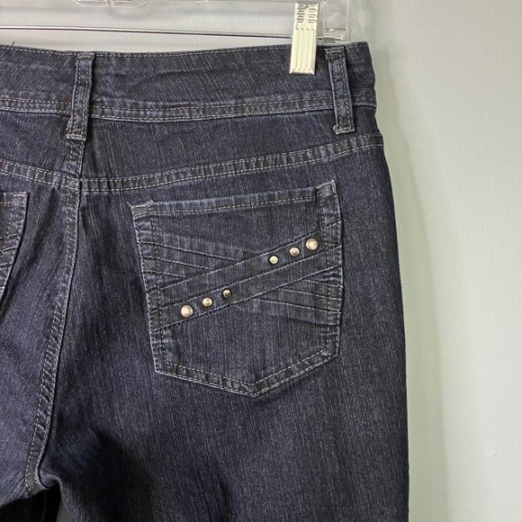 Nine West Melanie Skimmer Dark Wash Studded Denim Capri Length Jeans Size 6 27 - Picture 15 of 16